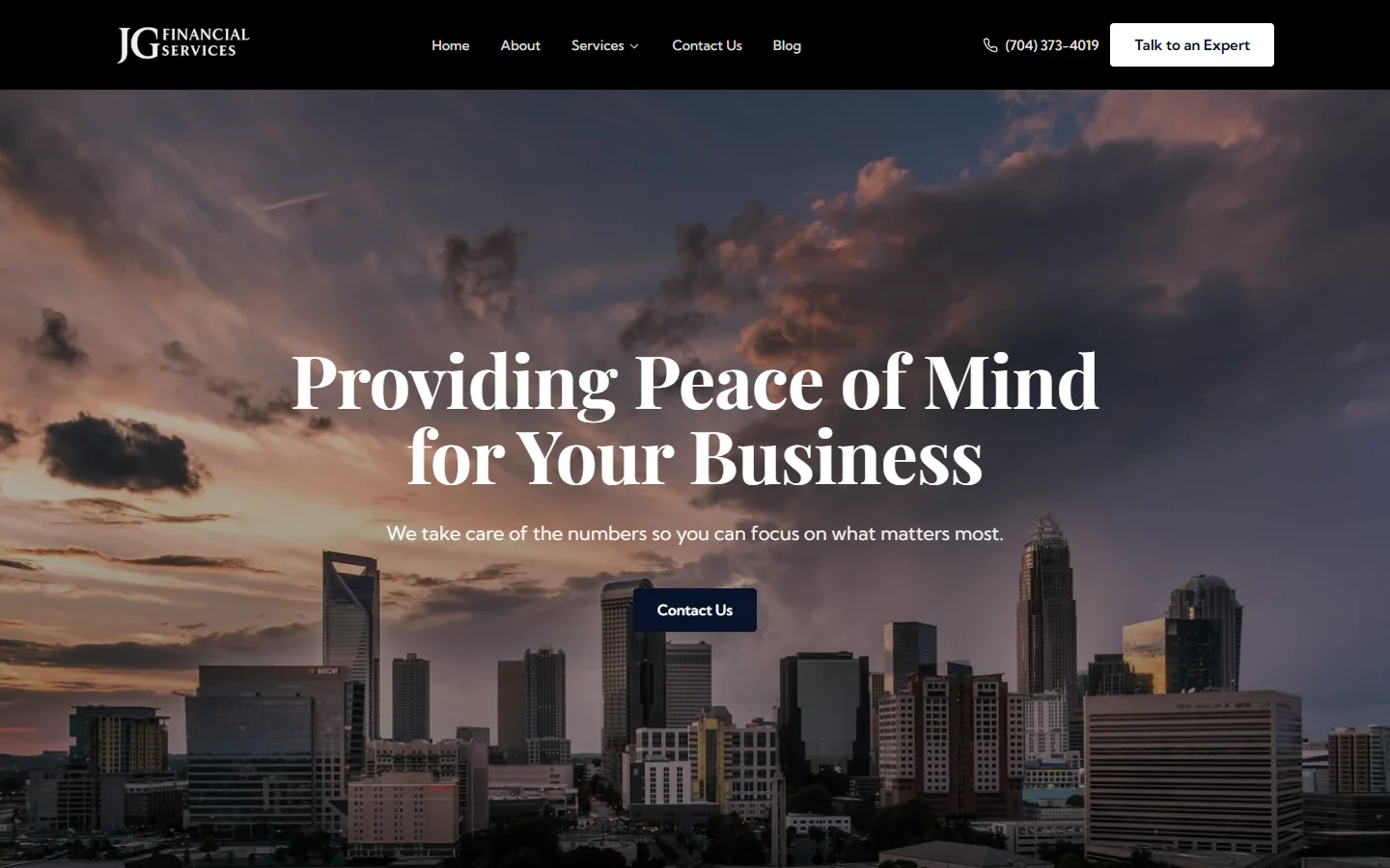 Screenshot of JG Financial Services